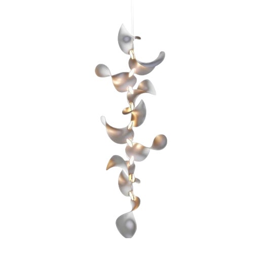 Dune 10 Vertical Cluster Chandelier in Silver Anodized Aluminum by Moss Objects For Sale