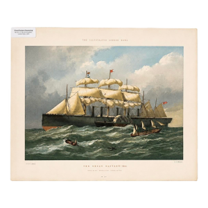 The Great Eastern Steamship — Historic Maritime Lithograph From the Illustrated London News, 1857