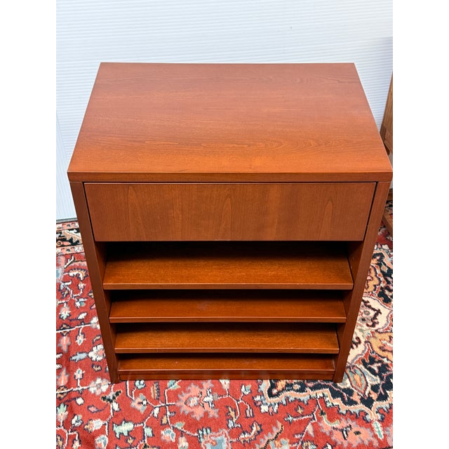 Cherry Wood Media Storage Cabinet, Vintage For Sale - Image 9 of 12