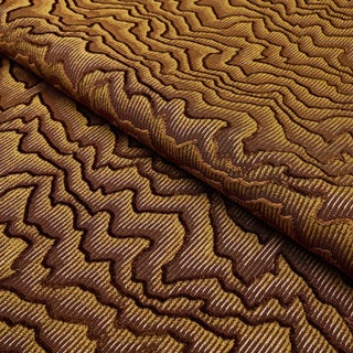Schumacher Zambezi Velvet Fabric in Bronze For Sale