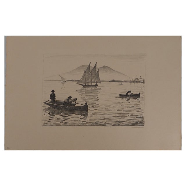Albert Marquet, Fishermen in the Bay of Naples, Original Lithograph For Sale