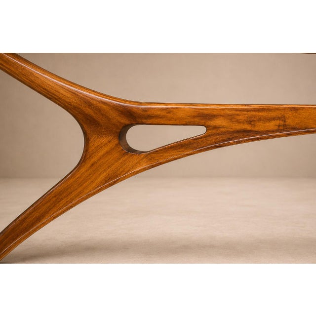 Large “Egg” Coffee Table in Caviúna Wood & Glass by Giuseppe Scapinelli, Brazil, 1950s For Sale - Image 10 of 18