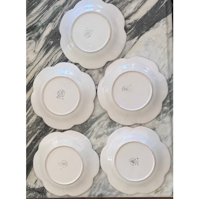 Bordallo Pinheiro Vintage Bordallo Pinheiro Cabbage White Luncheon Plates, Rimmed - Set of 5 For Sale - Image 4 of 8