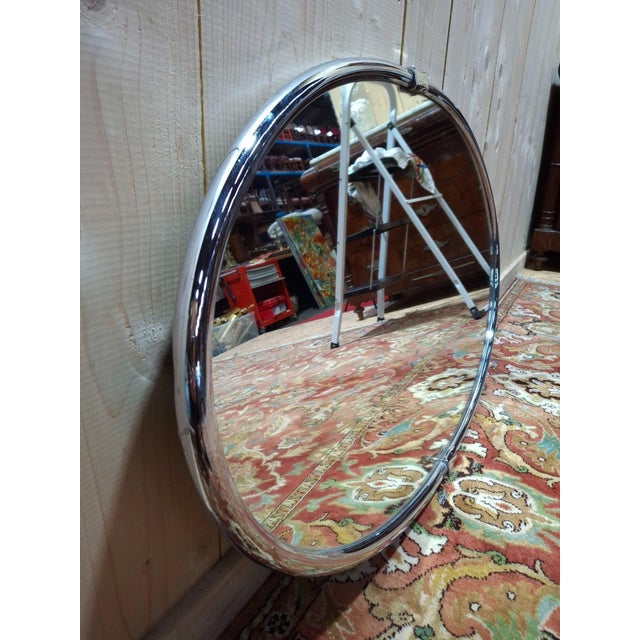 Large Vintage Art Deco Mirror in Chrome, 1920s For Sale - Image 4 of 7