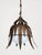 1950s Spanish Copper-Plated Iron Leaf Pendant With Opaline Glass Globe For Sale - Image 9 of 12