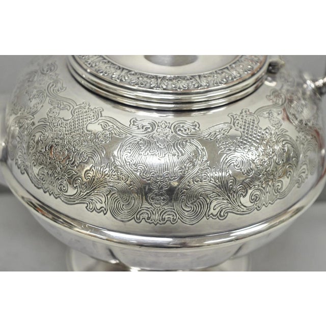 Mid 20th Century Vintage Sheffield Acanthus Pattern Silver Plated Coffee Teapot Tea Kettle For Sale - Image 5 of 14