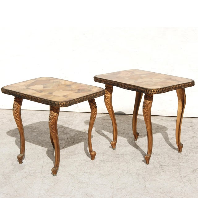 1960s Hollywood Regency Agate Side Tables - a Pair For Sale In Houston - Image 6 of 9