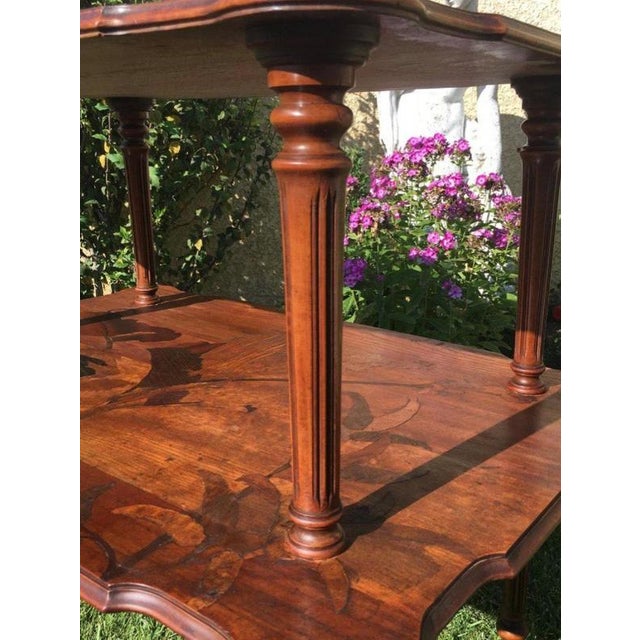Double Tray Tea Table in Marquetry by Émile Gallé For Sale - Image 9 of 11
