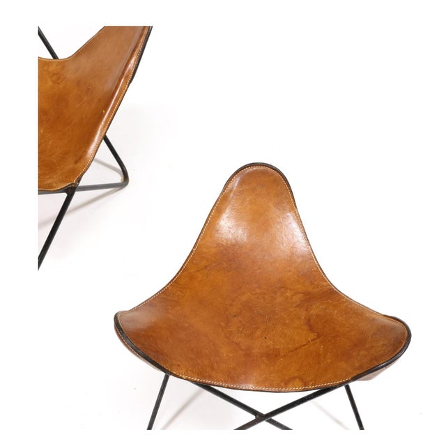 Contemporary 1980s After Jorge Ferrari-Hardoy, Butterfly Chair and Ottoman For Sale - Image 3 of 6