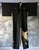 Mid 20th Century Vintage Japanese Formal Black Silk Kimono with Pheonix Embroidery For Sale - Image 5 of 18