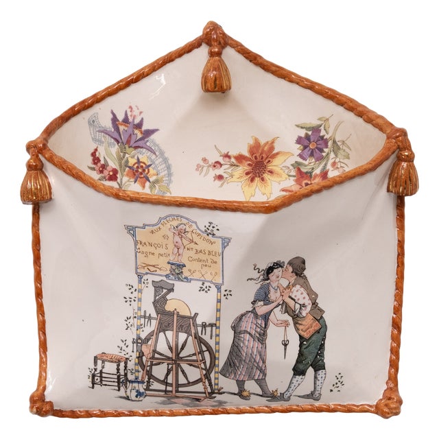20th Century Sarreguemines Ceramic Letter Box, France, 1820 For Sale