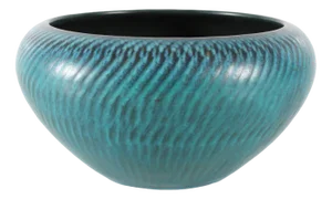 Vintage Danish Bowl in Ceramic with Turquoise-Blue Glaze by Gunnar Nylund, 1960s