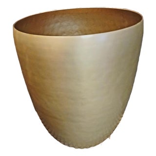 Kassatex Nile Brass Electroplated Gold Waste Basket For Sale