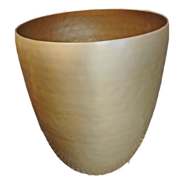 Kassatex Nile Brass Electroplated Gold Waste Basket For Sale