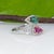 Metal Toi Et Moi Pink & Indicolite Tourmaline Ring With Diamonds: 14k Gold, Pear Cut, Size 5.25 For Sale - Image 7 of 9