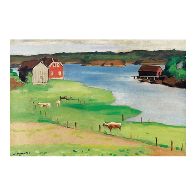 Vintage Countryside Art Print – Farm Landscape by Marquet, 18" X 12" For Sale