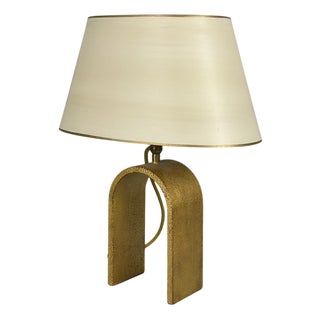 U-Shape Table Lamp in Gold-Plated Iron For Sale