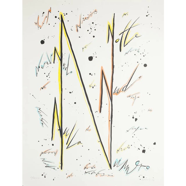 Letter N - Variation - Hand-Colored Lithograph by Raphael Alberti - 1972 1972 For Sale