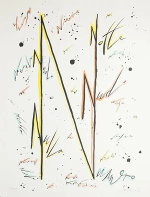 Letter N - Variation - Hand-Colored Lithograph by Raphael Alberti - 1972 1972