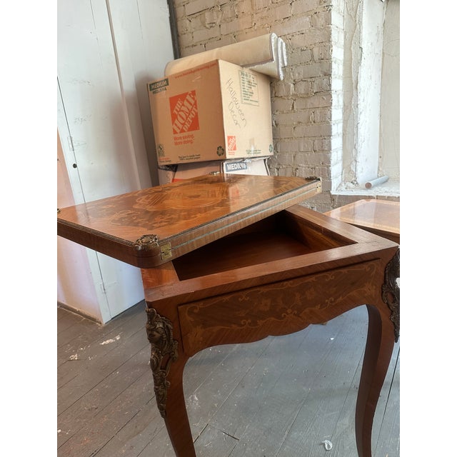 1930s 1930s French Inlaid Wood Game Table For Sale - Image 5 of 7