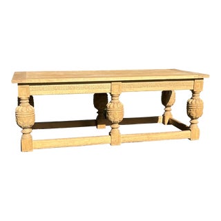 Ralph Lauren Home Carved French Bleached Oak Table For Sale