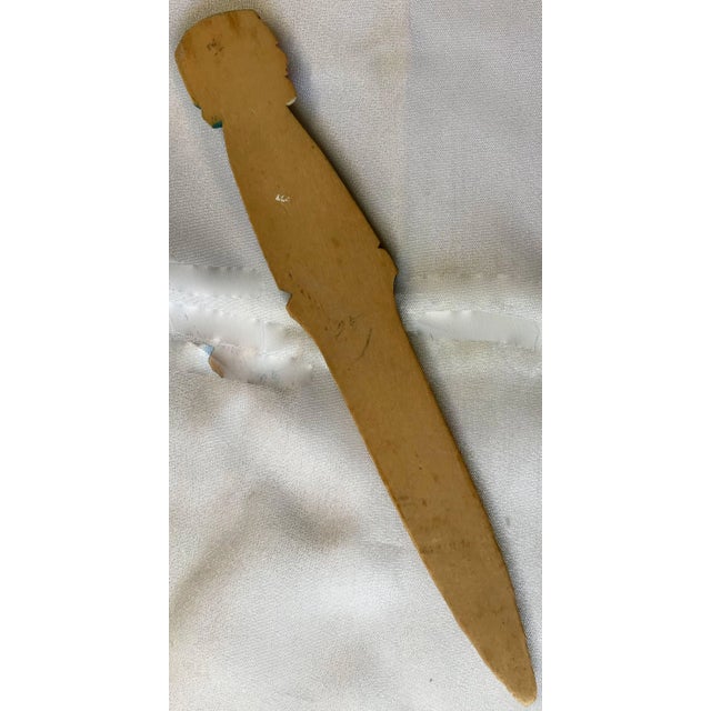Folk Art Vintage Hand-Carved Letter Opener of Man in Night Clothes For Sale - Image 3 of 6