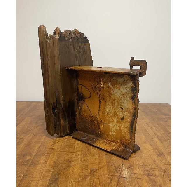 Brown Vintage Mid-Century Modern Steel Beam and Driftwood Sculpture - Circa 1950’s For Sale - Image 8 of 18