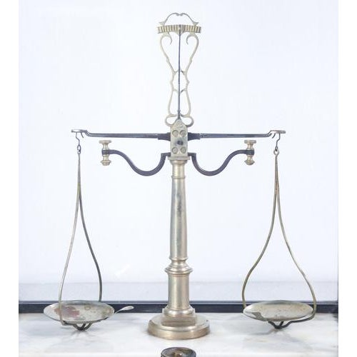 Pharmacy Scale with Wooden and Glass Case and Weights For Sale - Image 15 of 18