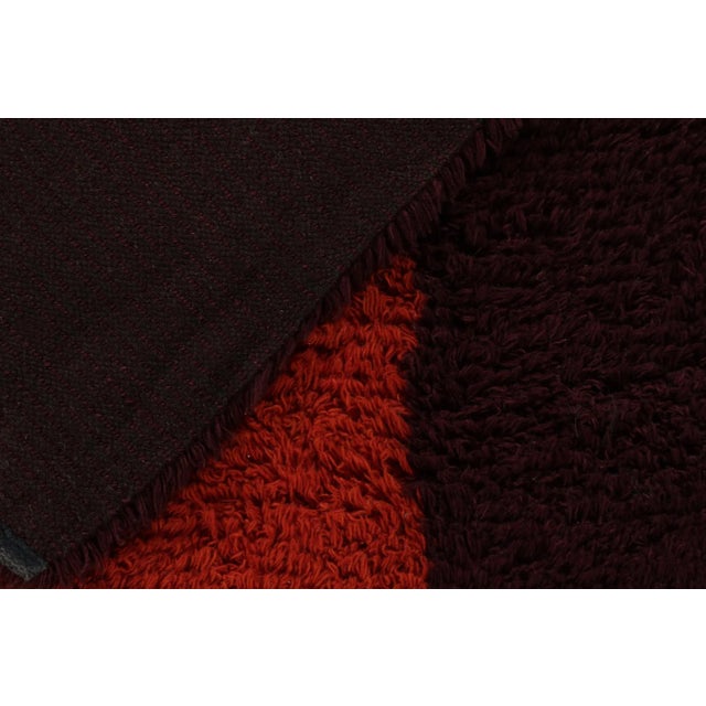 1950s Vintage Tulu Rug With Red Borders and Gold Rectangle Pattern by Rug & Kilim For Sale In New York - Image 6 of 7