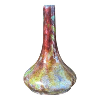 Limoges Flambé Enamel on Copper Soliflore Vase from Jules Sarlandie, 1890s For Sale