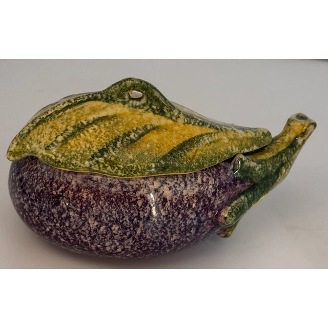 LastCHANCE!Italian Majolica Style Eggplant Tureen For Sale - Image 9 of 12