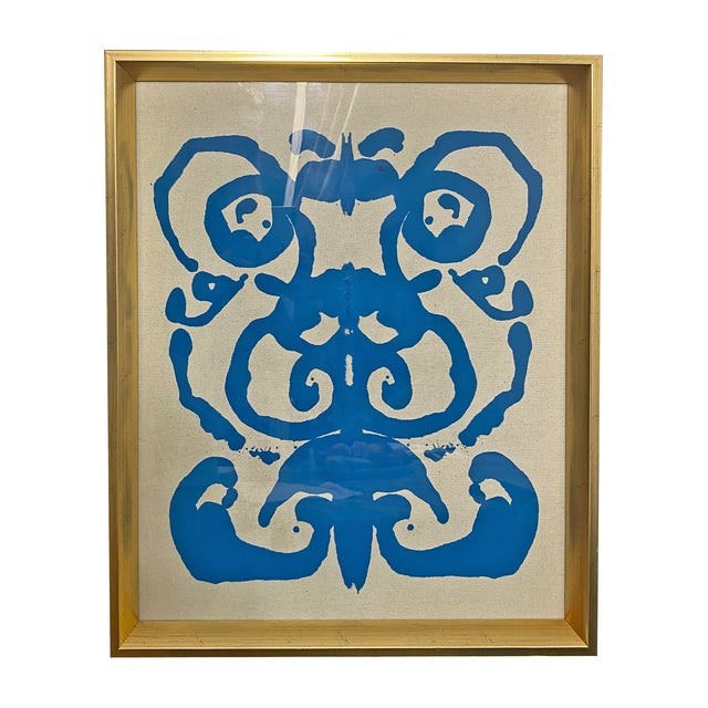 Original Rorschach Test–Inspired Abstract Paintings – Hand-Painted Acrylic on Canvas, Framed Modern Art Set For Sale In West Palm - Image 6 of 6