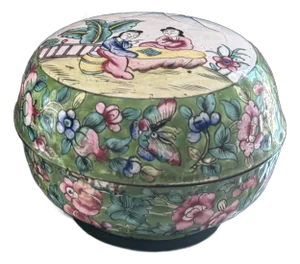 Early 20th Century Chinese Enamelware Chinoiserie Style Box