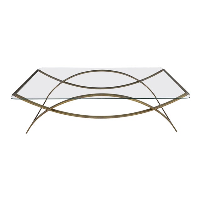 1960s Italian Modern Brass Cocktail Table For Sale