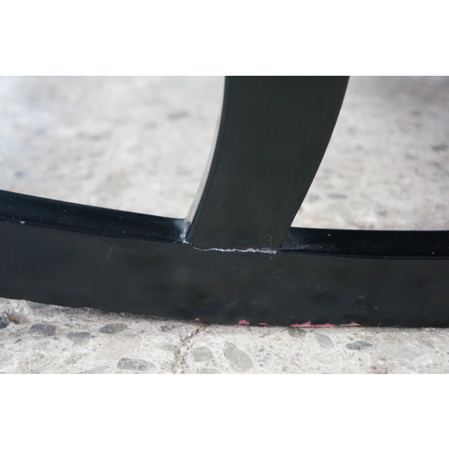Mid Century Hollywood Regency Black Lacquered Swan-Neck Gooseneck Rocking Chair For Sale - Image 13 of 18