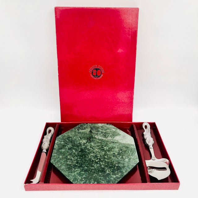 Vintage Arthur Court Elephant 3-Piece Hexagon Cheese Serving Set For Sale - Image 11 of 14
