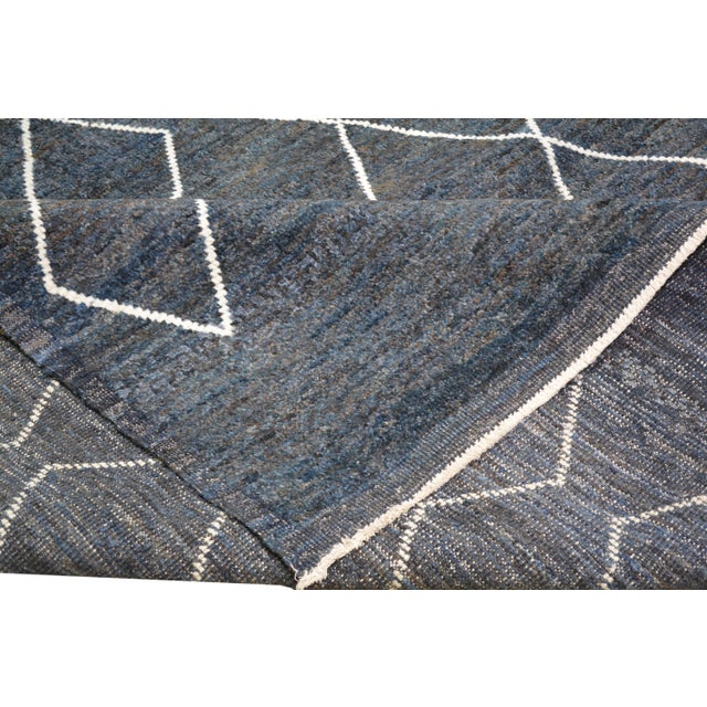 2000 - 2009 Moroccan Hand Knotted Wool Rug, 9'4"x12" For Sale - Image 5 of 5