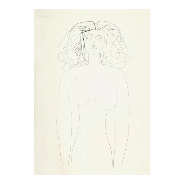1980s Plate 9 Portrait of a Nude Woman Pochoir After Pablo Picasso For Sale