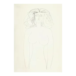 1980s Plate 9 Portrait of a Nude Woman Pochoir After Pablo Picasso