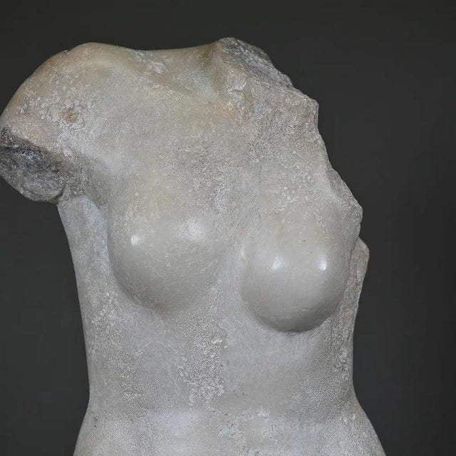 Venus statue with Dolphin Sculpture, White Composite For Sale - Image 4 of 7
