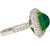2010s 4.49 Carat Sugarloaf Cabochon Cut Colombian Emerald and Diamond Halo Ring in 18k, Size 6.75 For Sale - Image 5 of 10