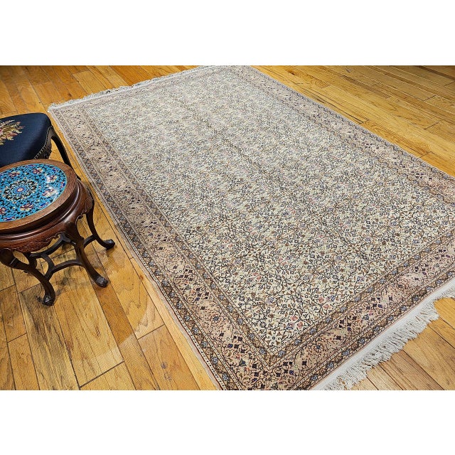 Vintage Turkish Hereke Room Size Rug, Hand-Woven Wool, Allover Pattern, 7' x 10' For Sale - Image 17 of 17