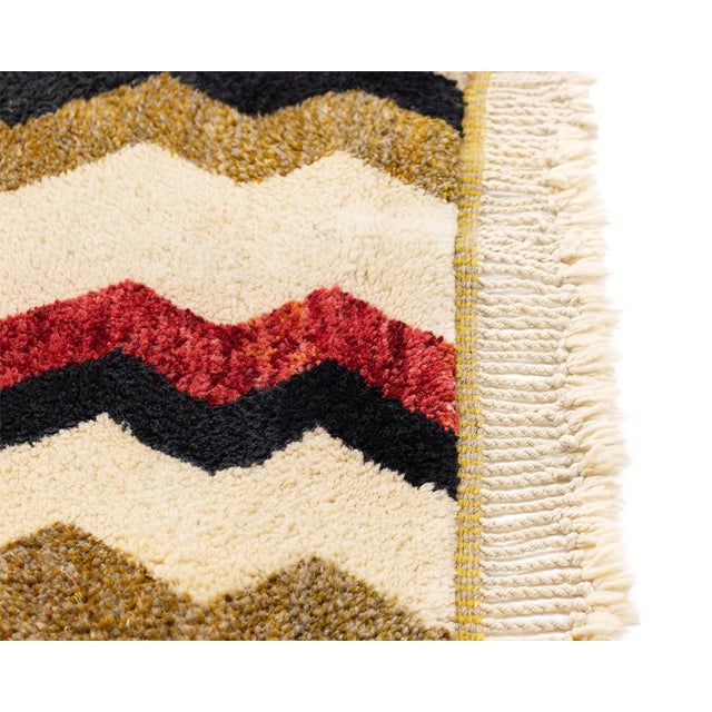 Textile Hand-Knotted Wool Rug by Azele Studio For Sale - Image 7 of 11