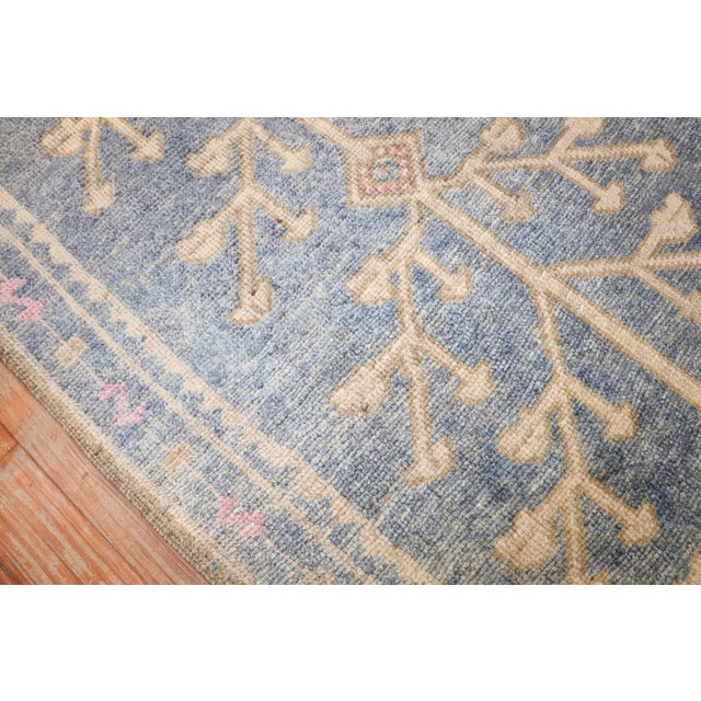 Textile Soft Blue Turkish Runner rug no.j2848 For Sale - Image 7 of 10
