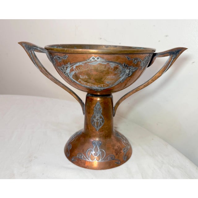 Antique 1912 Madison Club Heintz Sterling Silver Bronze Art Deco Golf Trophy For Sale - Image 9 of 17