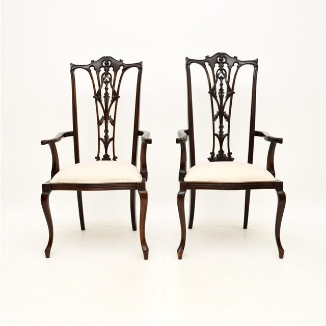 Antique Chippendale Armchairs, 1890s, Set of 2 For Sale - Image 10 of 10