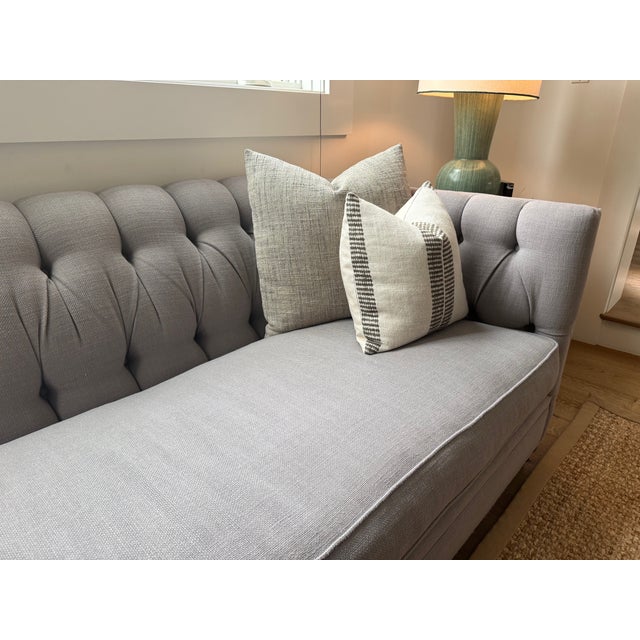 Traditional Custom Tufted Sofa With Feather/Down Bench Cushion For Sale - Image 3 of 12