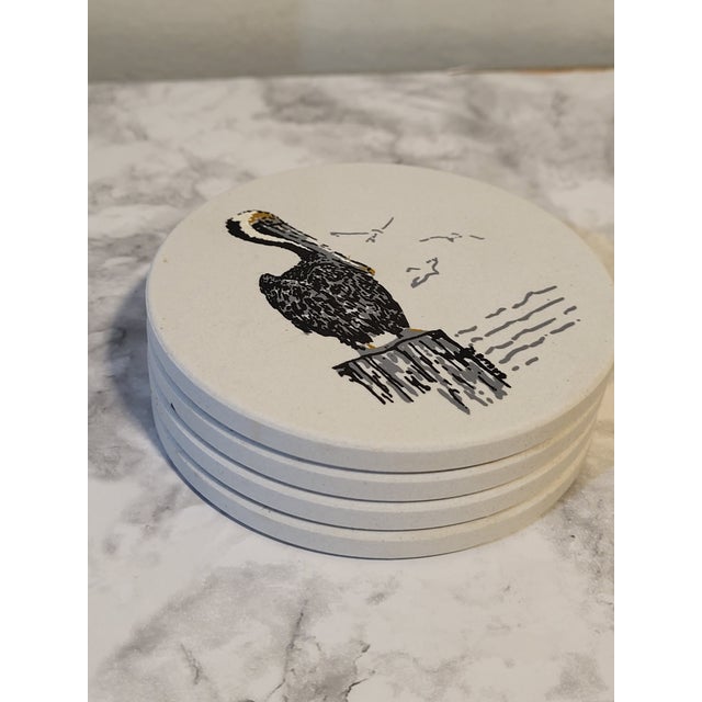 1970s Stone Coasters Pelican with box - Set of 4 For Sale - Image 4 of 12