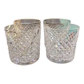 Set of 4 Waterford Crystal Whiskey Tumbler Glasses For Sale