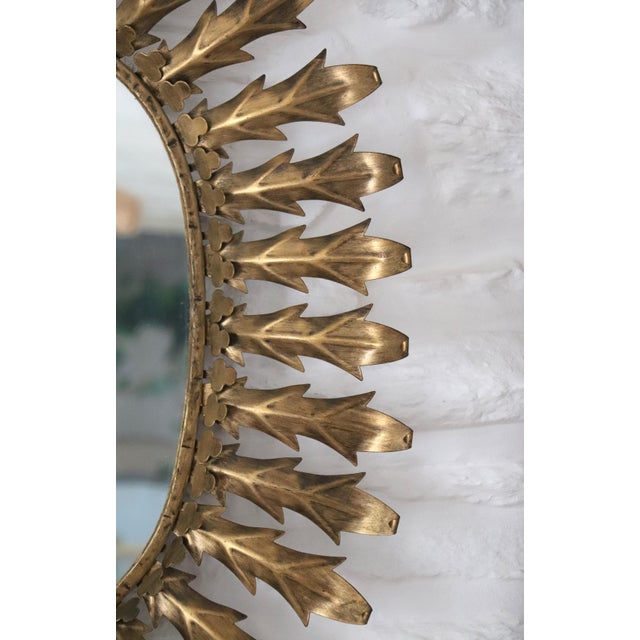 Vintage Spanish Oval Sunburst Mirror, 1960 For Sale - Image 4 of 11